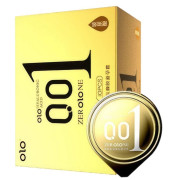 OLO 0.01 jelly box condoms gold, пролонгуючі з точково-ребристим рельєфом