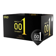 OLO 0.01 jelly box condoms black, зі збільшеною кількістю лубриканту