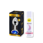 Металева анальна пробка Alive Mini Metal Butt Plug S + Лубрикант на силіконовій основі pjur Woman 30 мл