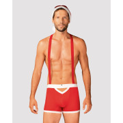 Чоловічий еротичний костюм Санта-Клауса Obsessive Mr Claus S/M, боксери на підтяжках, шапочка з помп Чоловічий еротичний костюм Санта-Клауса Obsessive Mr Claus S/M, боксери на підтяжках, шапочка з помп