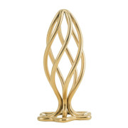 Металева анальна пробка LOCKINK SEVANDA Hollow Spiral Golden, S, золотиста, діаметр 2,6 см