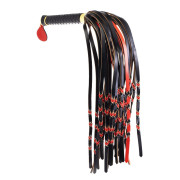 Флогер LOCKINK SEVANDA Red & Black Braided Tail Flogger, червоно-чорний, хвости з вузликами