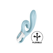 Вібратор-кролик Satisfyer Love Me Blue, гнучкий, відросток з потрійним кінчиком