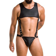Чоловіче шкіряне боді Passion 056 ADAM S/M Black, заклепки Чоловіче шкіряне боді Passion 056 ADAM S/M Black, заклепки