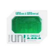 Унісекс-стимулятор Tenga UNI Emerald, зелений, з геометричним рельєфом, лубрикант у комплекті Унісекс-стимулятор Tenga UNI Emerald, зелений, з геометричним рельєфом, лубрикант у комплекті