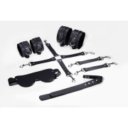 Набір для БДСМ 5 в 1 Feral Feelings BDSM Kit 5 Black, наручники, поножі, хрестовина, маска, падл