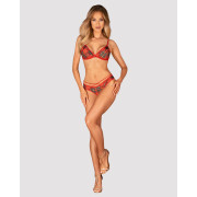 Комплект Obsessive Ms Merrilo 2-pcs set, M/L, м’який бюстгальтер та трусики з доступом і з помпоном