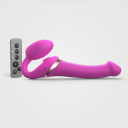 Безремінний вібрострапон з вакуумною стимуляцією Strap-On-Me MULTI ORGASM Fuchsia M, регульований Безремінний вібрострапон з вакуумною стимуляцією Strap-On-Me MULTI ORGASM Fuchsia M, регульований
