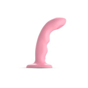 Насадка для страпона з подвійною точковою пульсацією Strap-On-Me TAPPING DILDO WAVE – CORAL PINK, М Насадка для страпона з подвійною точковою пульсацією Strap-On-Me TAPPING DILDO WAVE – CORAL PINK, М