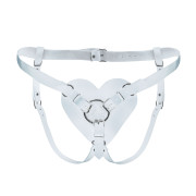 Трусики Серце для страпону з натуральної шкіри Feral Feelings - Hearts Strap-on Belt White Трусики Серце для страпону з натуральної шкіри Feral Feelings - Hearts Strap-on Belt White