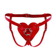Трусики Серце для страпону з натуральної шкіри Feral Feelings - Hearts Strap-on Belt Red Трусики Серце для страпону з натуральної шкіри Feral Feelings - Hearts Strap-on Belt Red