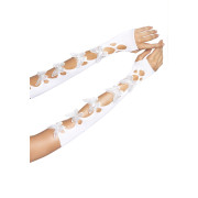Мітенки Leg Avenue Butterfly applique arm warmers White, метелики	