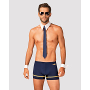 Еротичний костюм пілота Obsessive Pilotman set S/M, боксери, манжети, комір з краваткою, окуляри Еротичний костюм пілота Obsessive Pilotman set S/M, боксери, манжети, комір з краваткою, окуляри