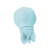  Вібратор Adrien Lastic Caress Blue з насадками для стимуляції ерогенних зон, які обертаються.