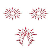 Пестіс з кристалів Petits Joujoux Gloria set of 3 - Red, прикраса на груди та вульву