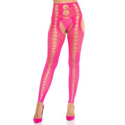 Колготки Leg Avenue Seamless Opaque Footless Suspender Hose One Size Neon Pink