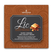 Пробник геля для мінету Sensuva Lic-o-licious Salted Caramel (6 мл), оліїстий, без цукру Пробник геля для мінету Sensuva Lic-o-licious Salted Caramel (6 мл), оліїстий, без цукру