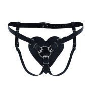 Трусики Серце для страпону з натуральної шкіри Feral Feelings - Hearts Strap-on Belt Black Трусики Серце для страпону з натуральної шкіри Feral Feelings - Hearts Strap-on Belt Black