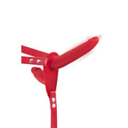 Подвійний страпон з вібрацією Fetish Tentation Vibrating Strap-On with Double Dildo Red Подвійний страпон з вібрацією Fetish Tentation Vibrating Strap-On with Double Dildo Red