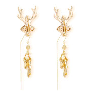 Затискачі для сосків LOCKINK SEVANDA Stag Adjustable Nipple Clamps, золотисті, зі знімними підвісками