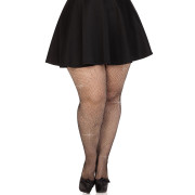 Колготки Leg Avenue Rhinestone micro net tights Plus size Black, дрібна сітка, стрази