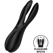 Кліторальний вібратор Satisfyer Threesome 2 Black, 3 гнучкі пальчики, 3 мотори