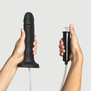 Фалоімітатор, що кінчає Strap-On-Me Squirting Cum Dildo Realistic Black, діам. 3,5 см, силікон Фалоімітатор, що кінчає Strap-On-Me Squirting Cum Dildo Realistic Black, діам. 3,5 см, силікон