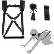 БДСМ-набір LOCKINK YEAHWOW Black Doggy Style Saddle set