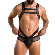 Чоловіче еротичне сітчасте боді Passion 045 VICTOR L/XL Black, екошкіра, сітка Чоловіче еротичне сітчасте боді Passion 045 VICTOR L/XL Black, екошкіра, сітка