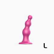 Насадка для страпона Strap-On-Me Dildo Plug Beads Framboise Metallic L Насадка для страпона Strap-On-Me Dildo Plug Beads Framboise Metallic L