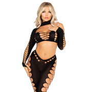 Комплект Leg Avenue Seamless Cut-Out Crop Top and Legging One Size Black