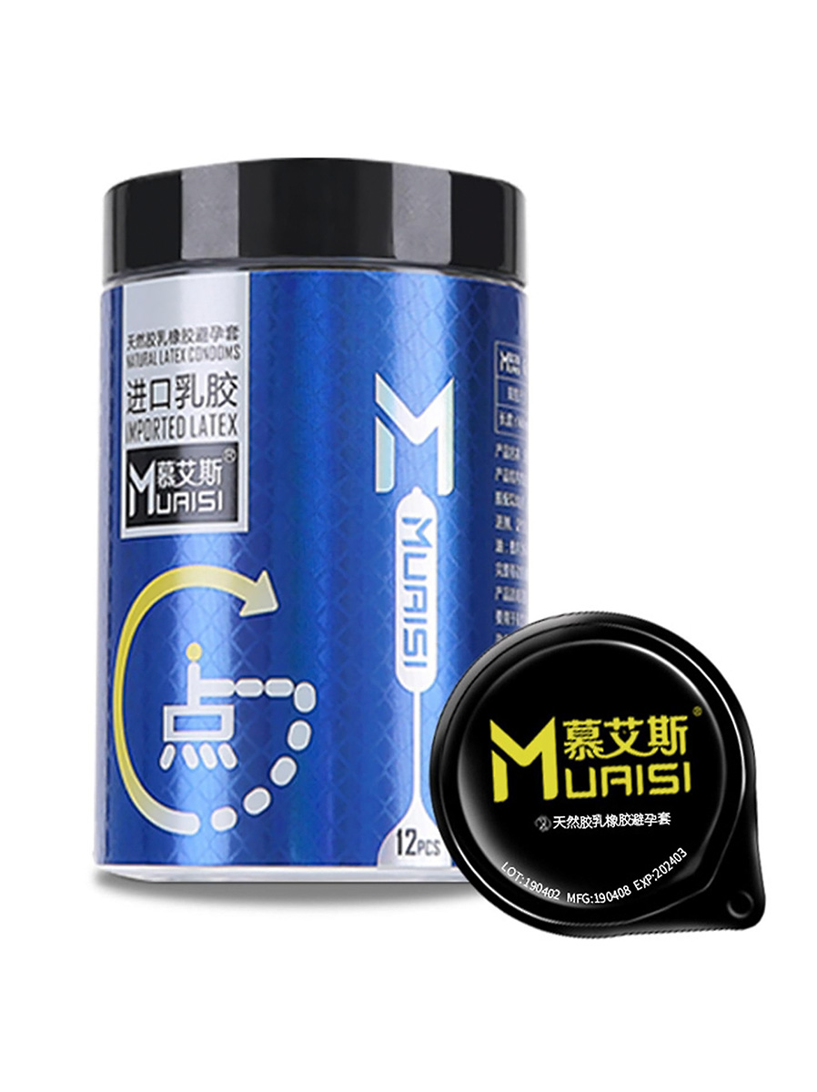 Muaisi 0.02 мм 1шт Blue з легким точковим рельєфом