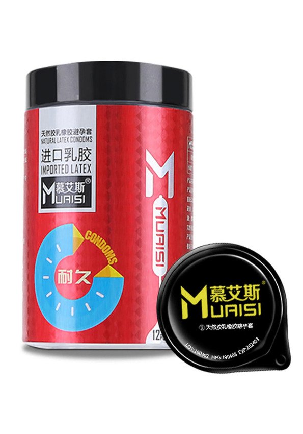 Muaisi 0.02mm Red 1шт з підвищеною кількістю змазки та легким ребристим рельєфом