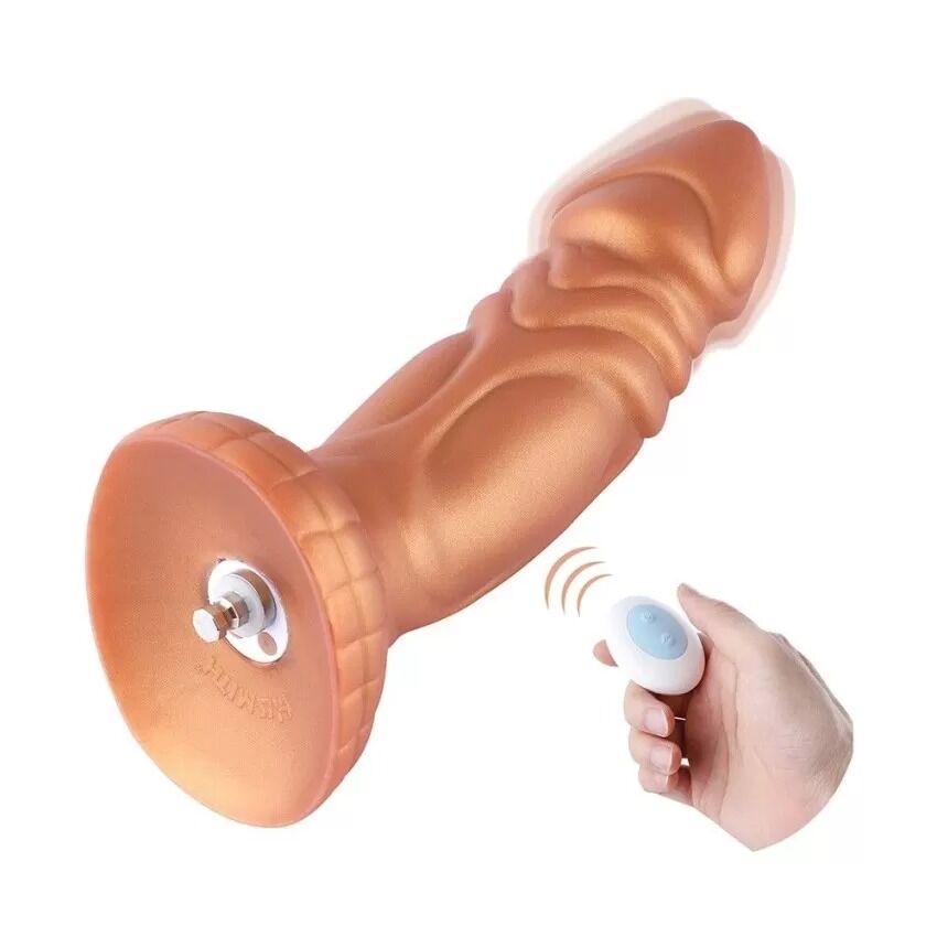 Фалоімітатор з вібрацією Hismith Slightly Curved Vibrating Silicone Dildo Monster Series, KlicLok