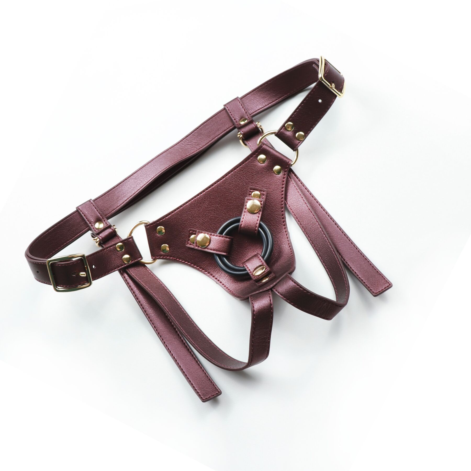 Трусики для страпона Strap-On-Me Harness Generous Blue, One Size, штучна шкіра, регульовані ремені, змінні кріплення для дилдо