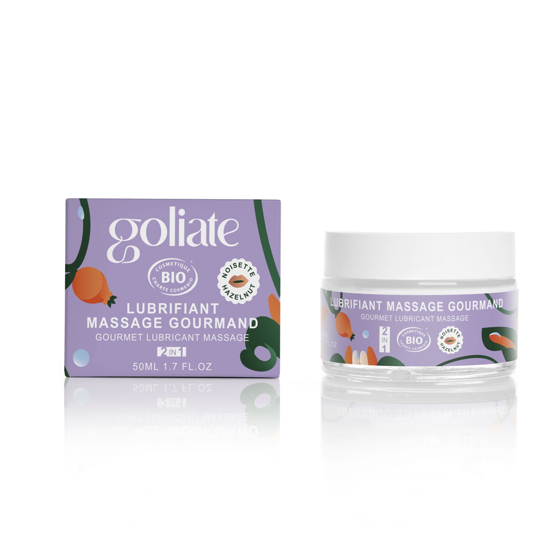 Масажна олія-лубрикант з ароматом та смаком фундука Goliate Couple Gourmand Noisette 50 мл