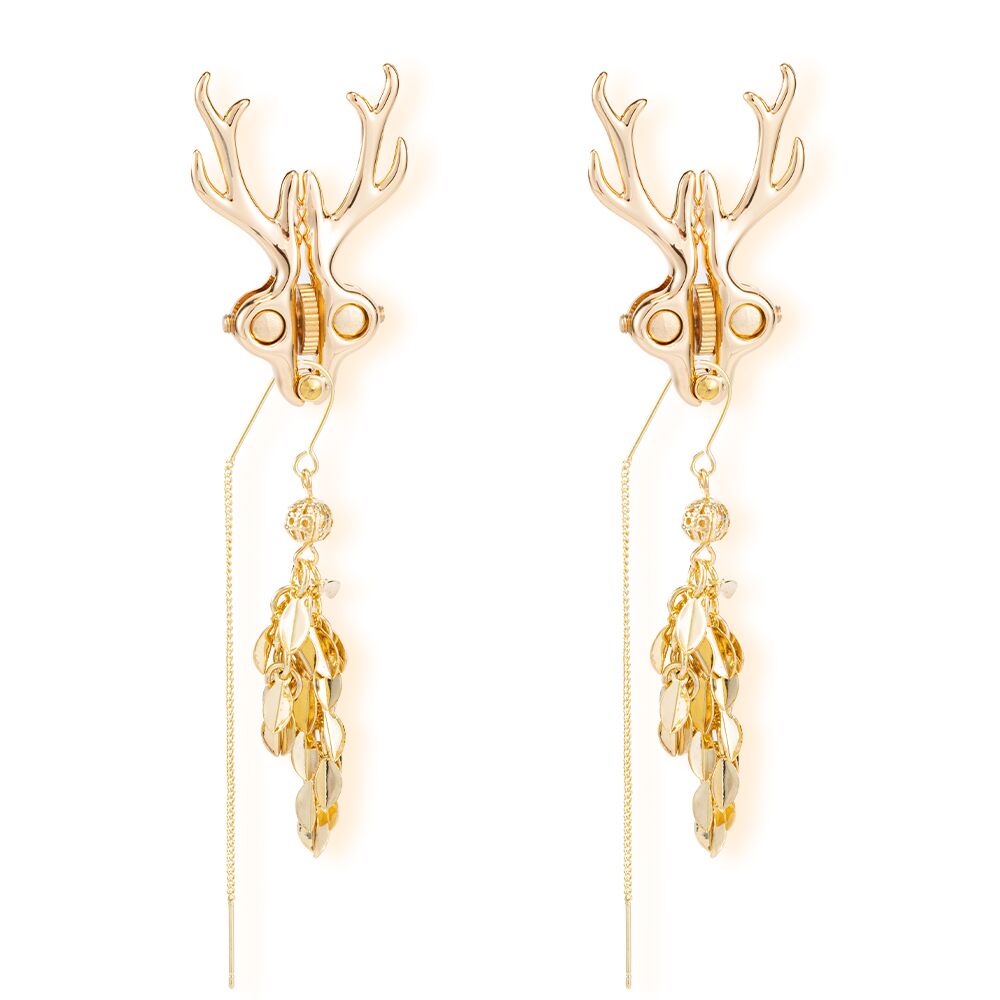 Затискачі для сосків LOCKINK SEVANDA Stag Adjustable Nipple Clamps, золотисті, зі знімними підвісками