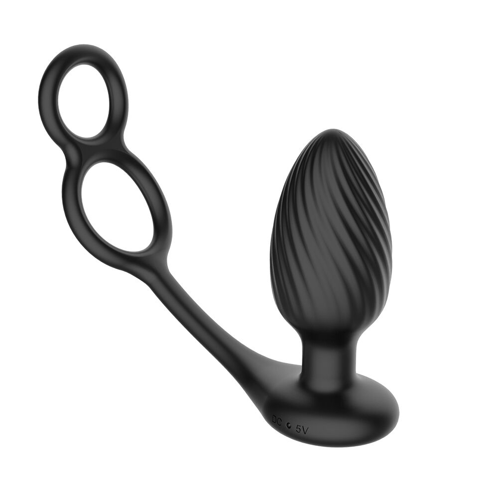 Анальна вібропробка Nexus Tornado Cock and Ball Ring обертання+вібрація, ерекційне кільце, пульт