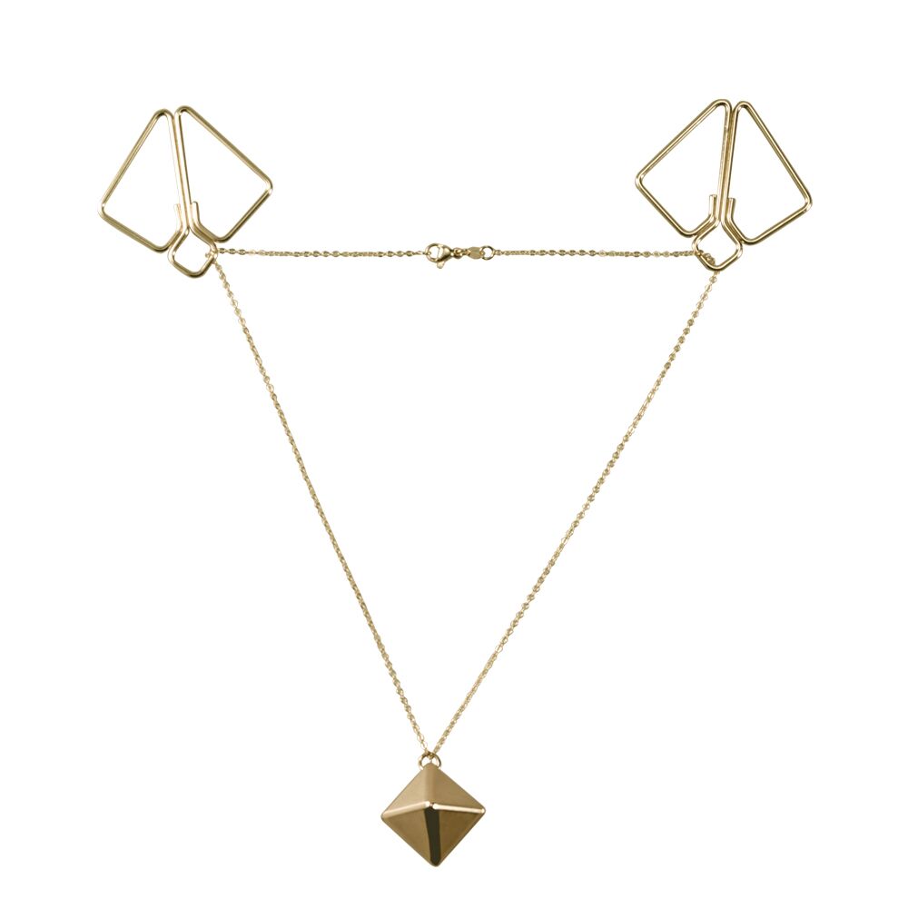 SX0844 Затискачі для сосків з важкою підвіскою LOCKINK Nipple Clamps with Heavy Pendant, золотисті